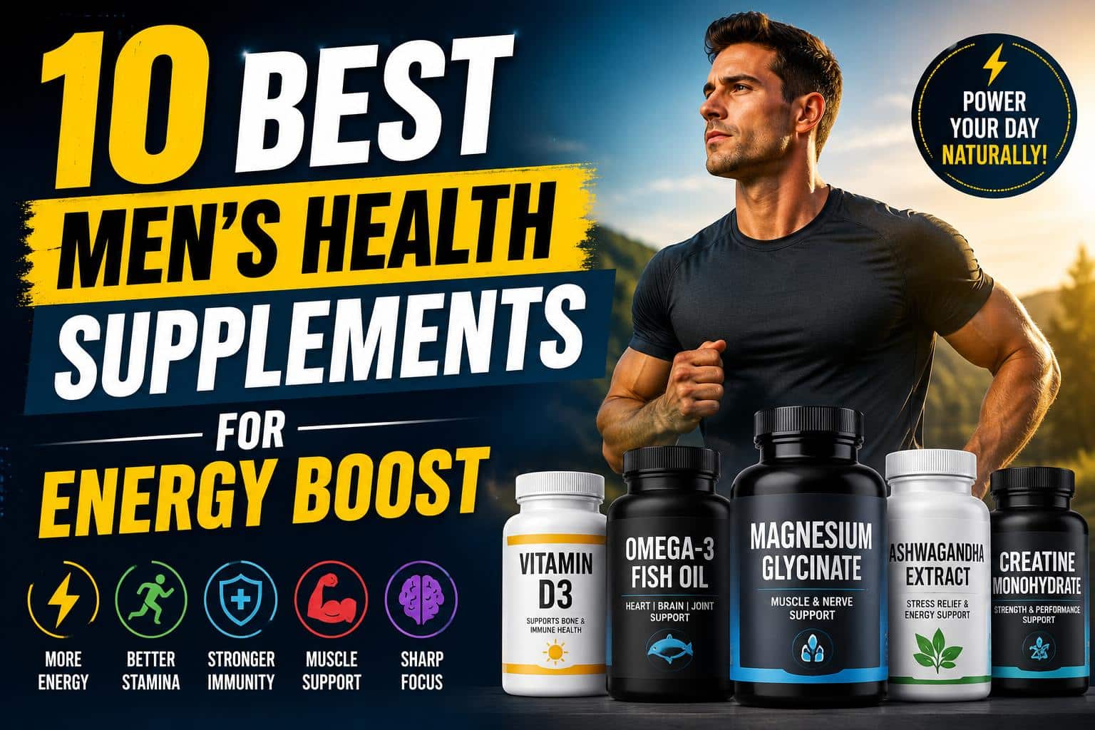 10 Best Men's Health Supplements for Energy Boost