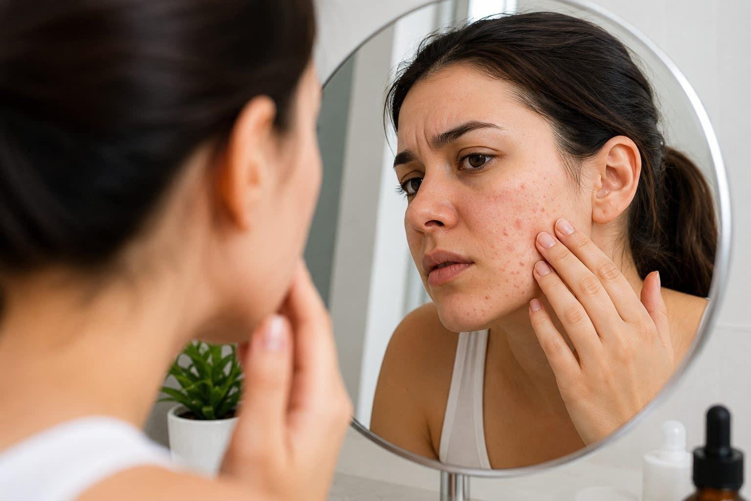 Skin irritations like acne and eczema can indicate internal microbiome imbalances.