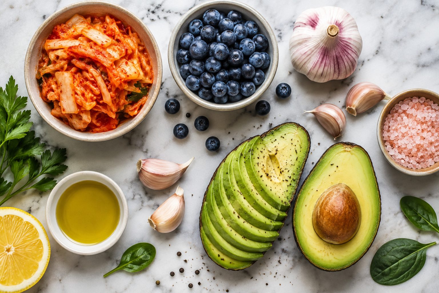 How to improve gut health naturally with high-fiber prebiotic foods and fermented kimchi.